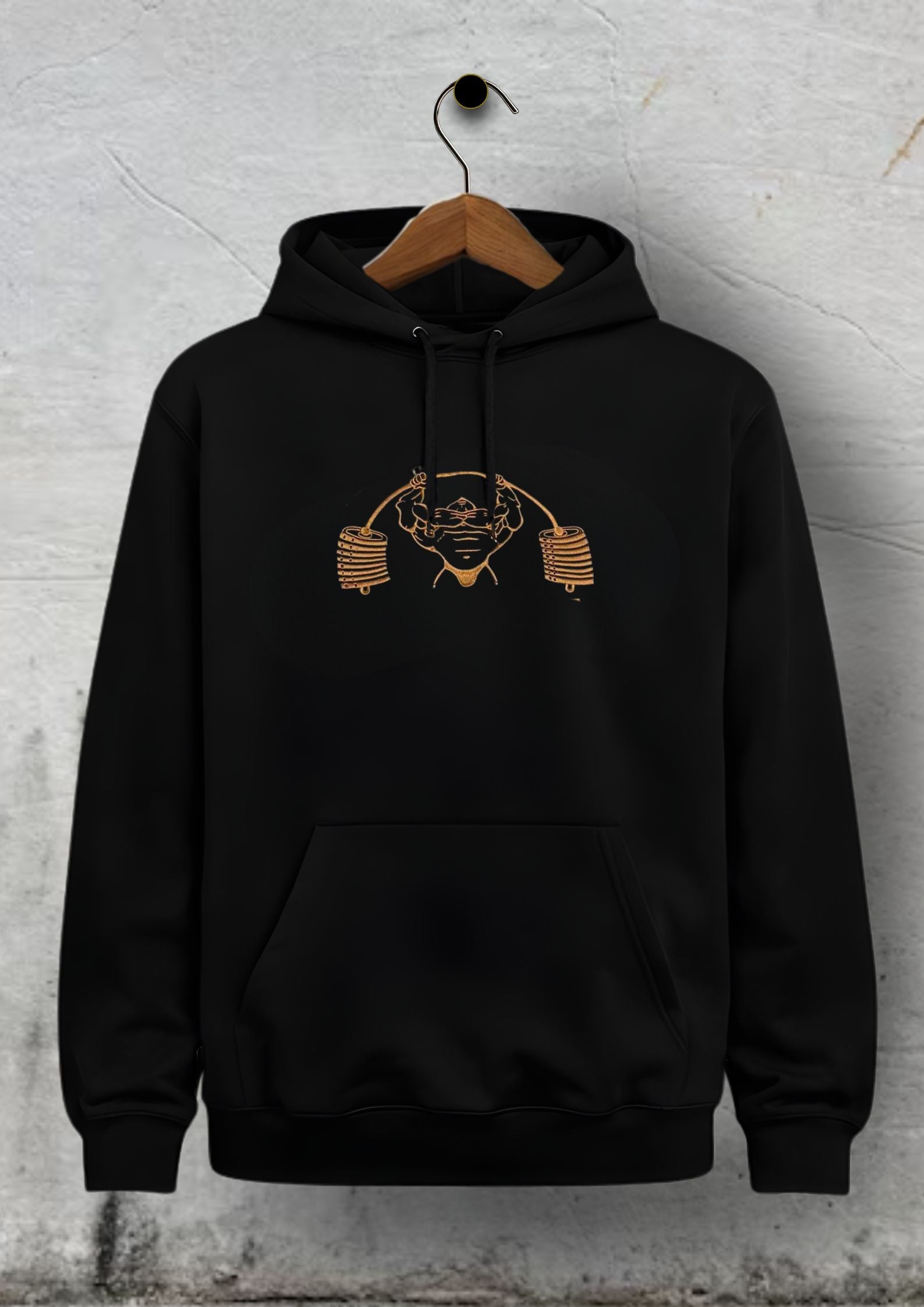 Oversized Black & Gold Hoodie